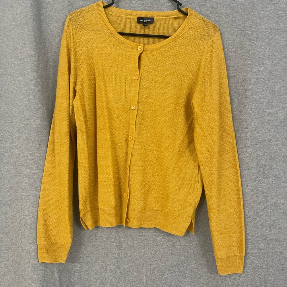 The Limited Women's Yellow Cardigan Sweater